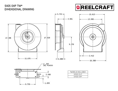 Reelcraft DP5450 OLP1  Hose Reel General Industrial 300 Psi