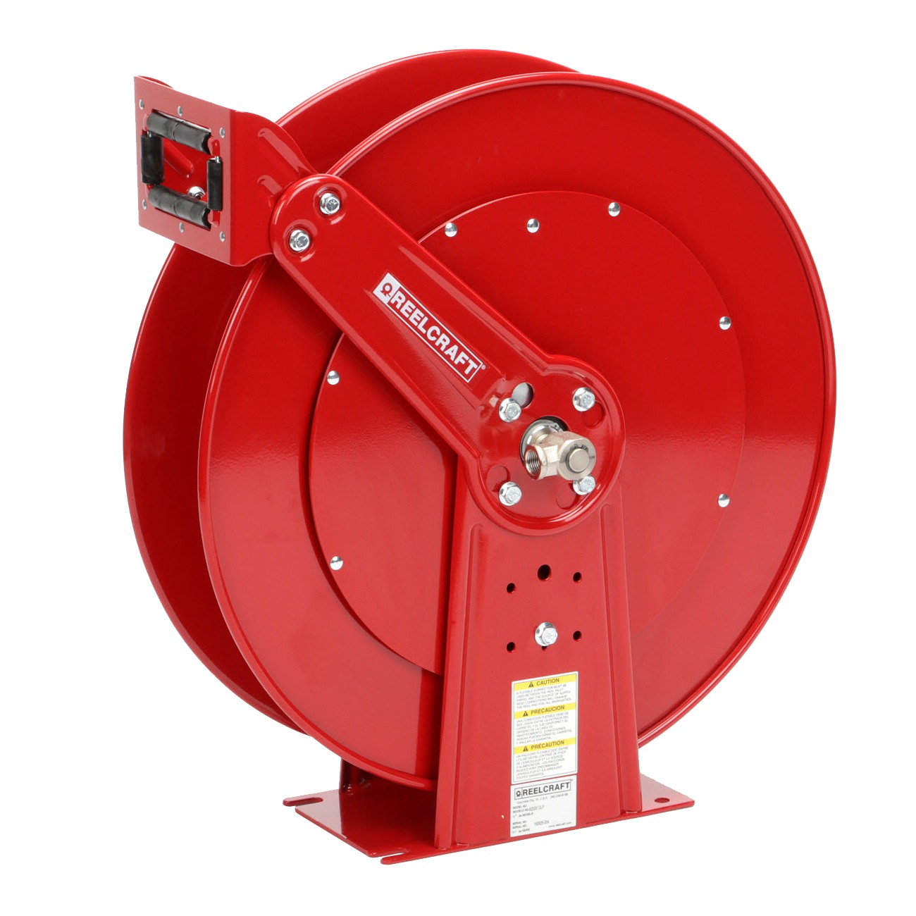 Industrial Hardware 158045 Automatic-Winding Hose Reel with 6 x 6 Base  Brass 3/8 x 3/8 NPT 35 Feet Long Hose