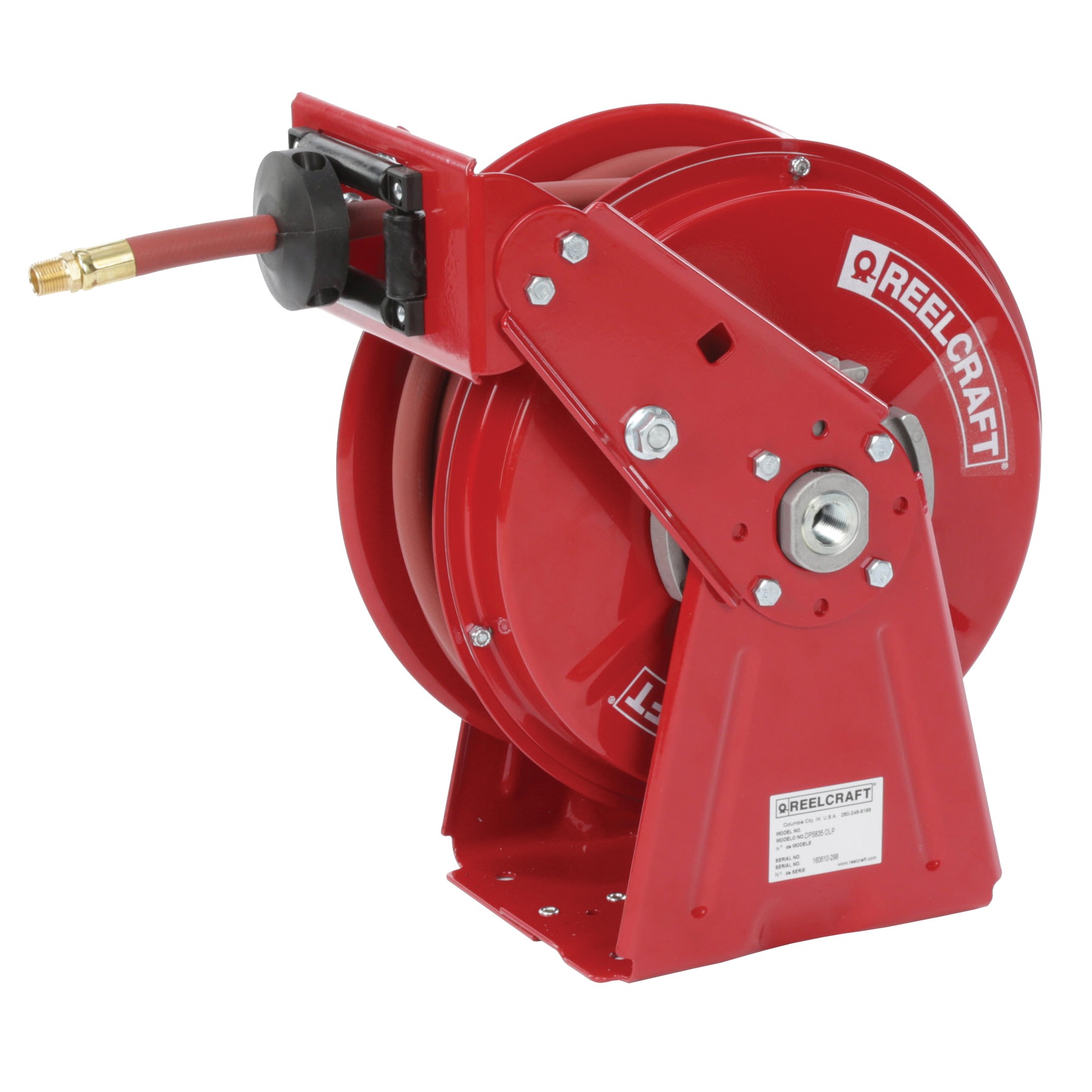 Supreme Duty Spring Rewind Hose Reel for grease/hydraulic oil: 3/8
