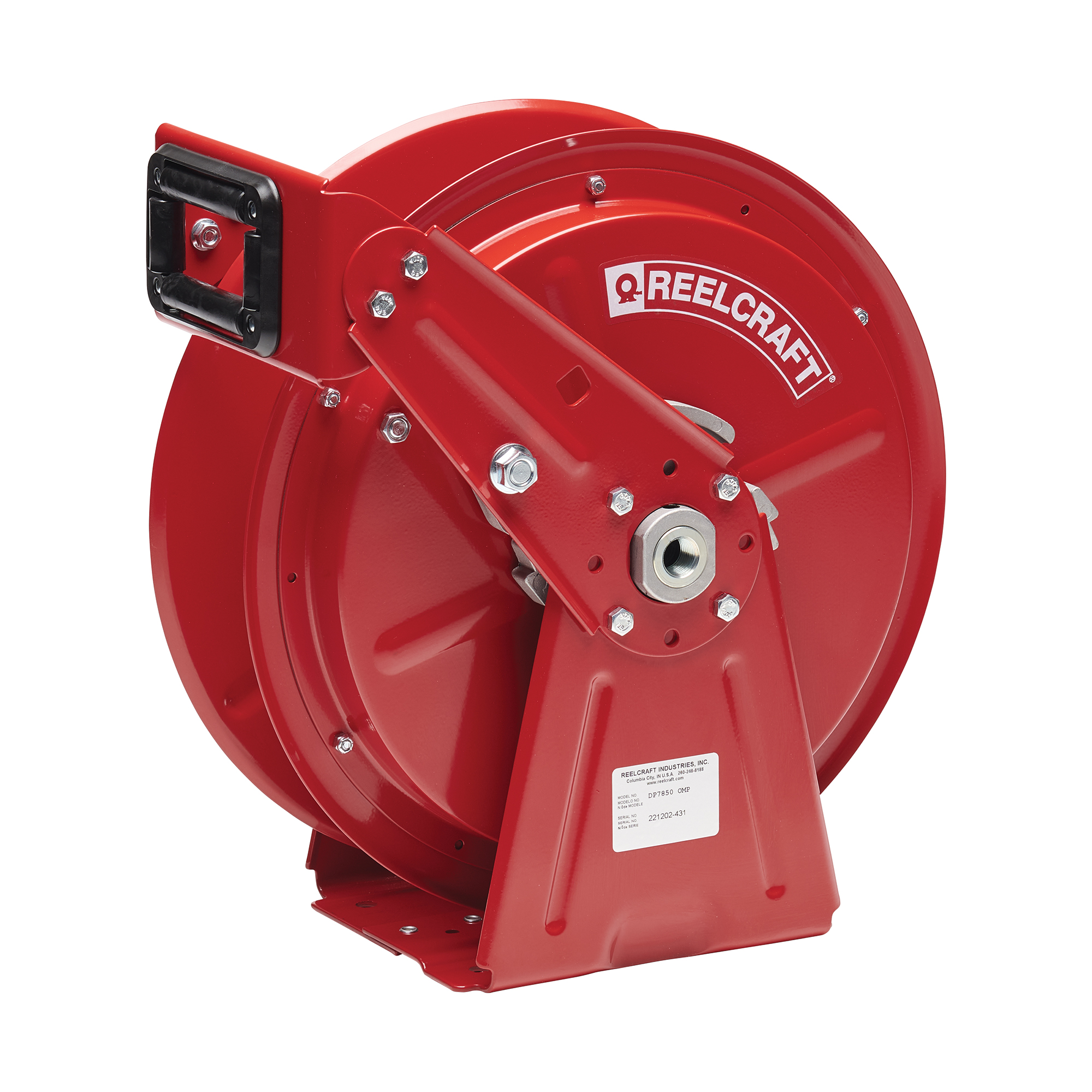 GP DHR50100 3/8 x 100' Industrial Hose Reel with Mounting Base 5,000 PSI  300° F