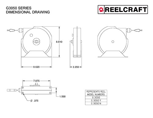 Reelcraft G 3050 - Heavy Duty Spring Retractable Bonding Reel