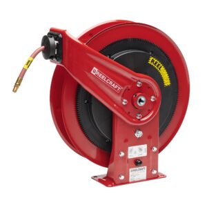 Reelcraft 81000-OMS-S 3/8 x 100' Dual Pedestal Stainless Hose Reel, 1500  PSI No Hose