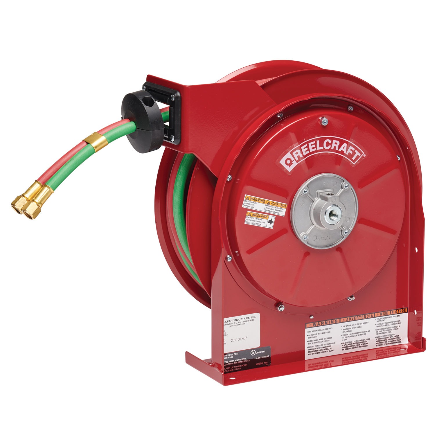 Reelcraft Tw5425 Olpt 1 4 In X 25 Ft Twin Line Welding Hose Reel T